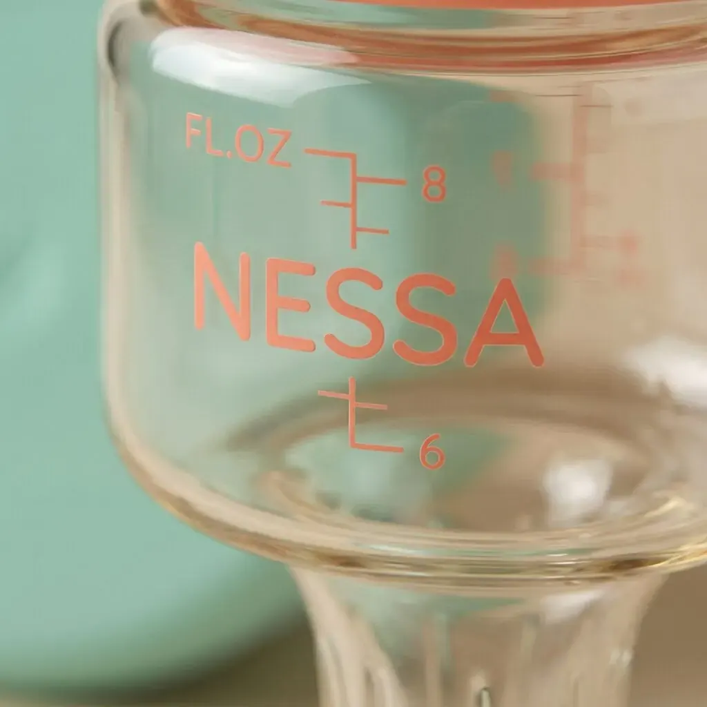 Close-up of the Nessa Bottle measurement markings